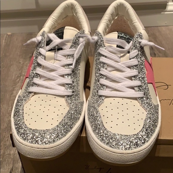 Hype faux leather glitter sneaker Clearance